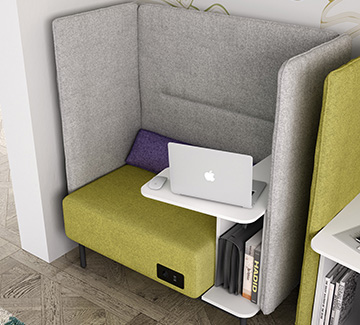 Canape et chaise longue avec table pour travailler | Around Box by Leyform