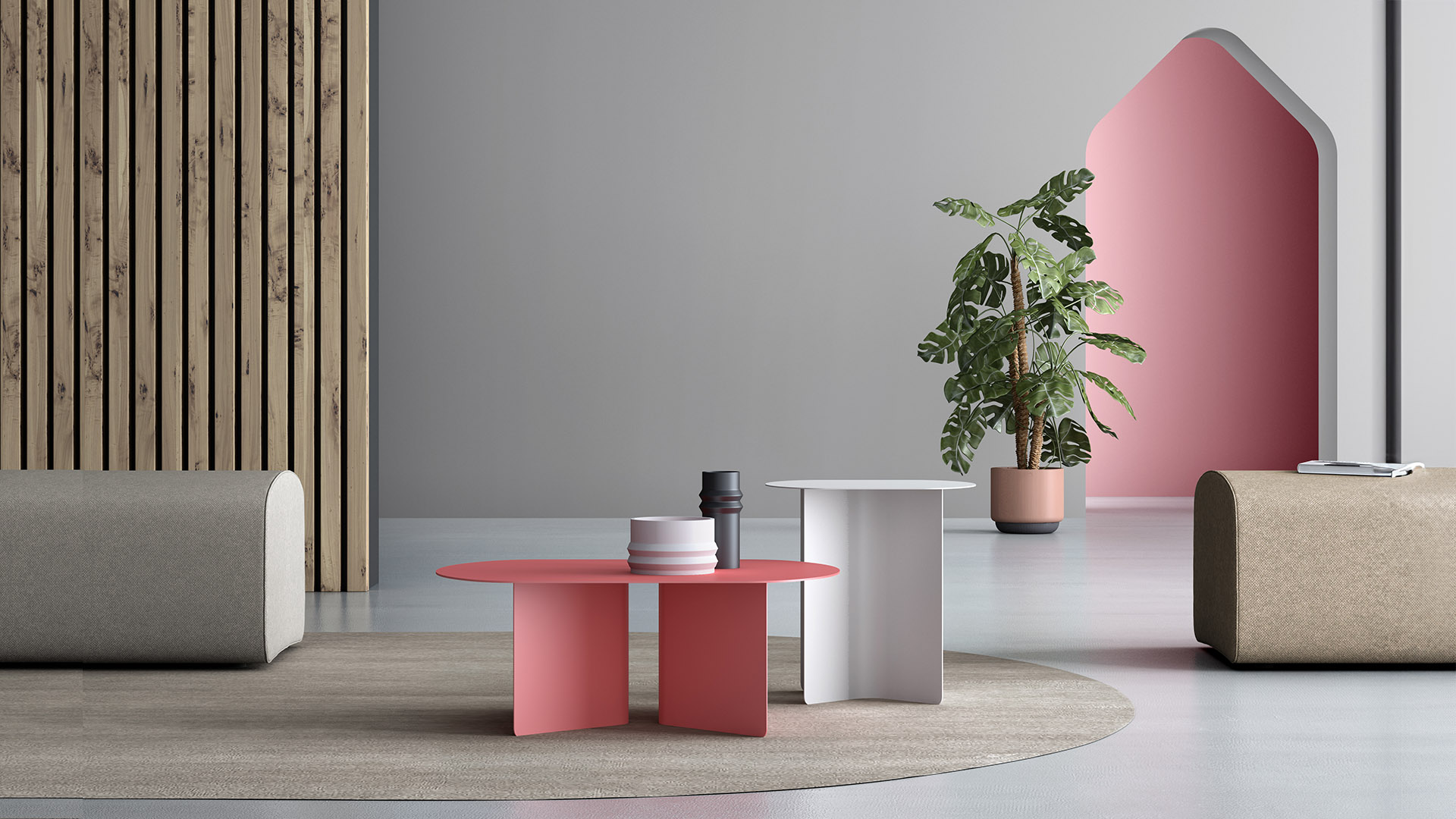Table a cafe' coloree en metal avec moderne style Slim