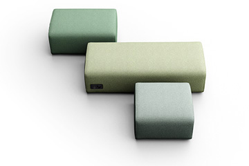 Pouf plus grand colore' pour salons open space et atrium Noa'