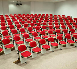 Chairs with writing tablet for lecture hall, teaching room and courses